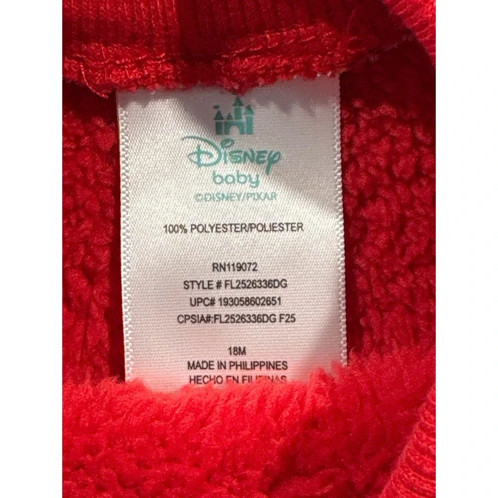 Disney Baby Lightning McQueen Cars Red Fleece Pajama Set 18M FL2526336DG